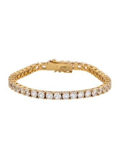 Pre-owned Aurate 10.00ctw Synthetic Colorless Sapphire Tennis Bracelet, 6.25" In Multicolor