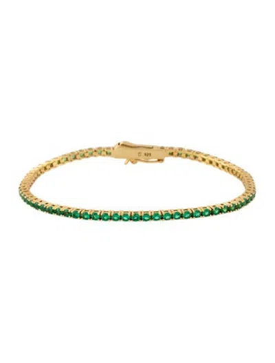 Pre-owned Aurate Crystal Tennis Bracelet, 6.5" In Multicolor