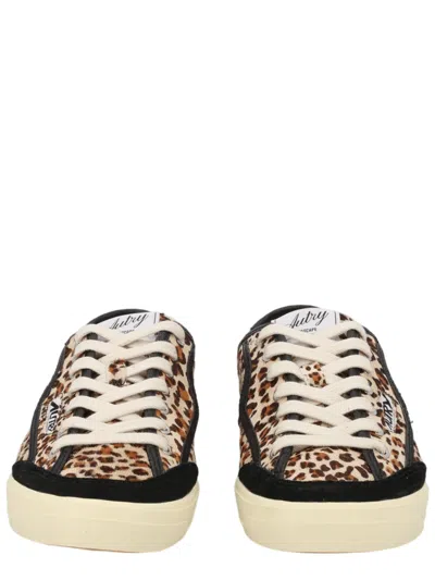 Autry Leopard Print Low-top Sneakers With Cream Accents In Multi