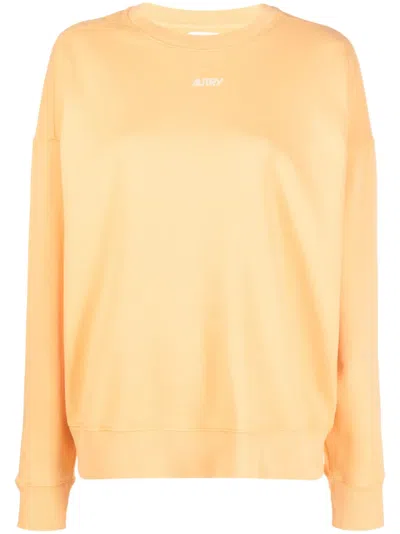 Autry Logo-print Cotton Sweatshirt In Orange