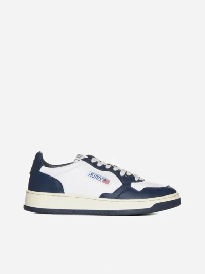 Autry Medalist Leather Low-top Trainers In White,blue