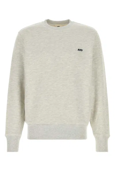 Autry Melange Cotton Sweatshirt For Men In Grey
