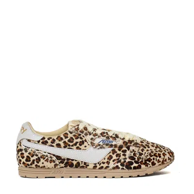 Autry Windspin Low Leopard Print Pony Hair Low-top Sneakers In Multi