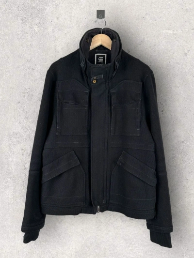 Pre-owned Avant Garde X G Star Raw Mfd Field Coat Jacket Military Wool In Black
