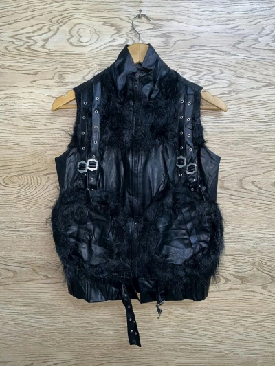 Pre-owned Avant Garde X Leather Well Avant Garde Punk Sedi Vest Jacket In Black