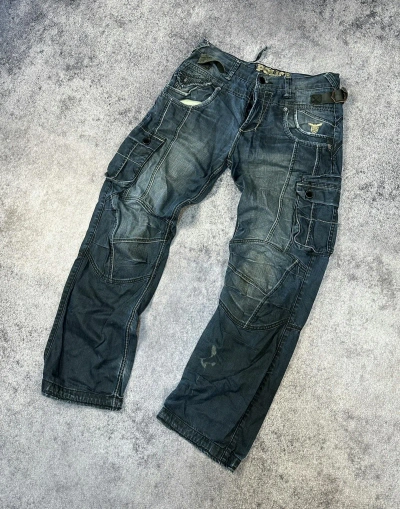 Pre-owned Avant Garde Y2k Casual Jeans Cargo Denim Streetwear Multipocket Vtg