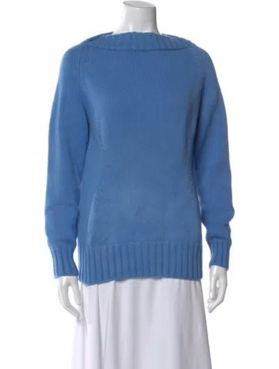 Pre-owned Avant Toi Cashmere Bateau Neckline Sweater In Blue
