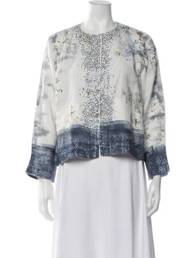 Pre-owned Avant Toi Floral Print Jacket In Blue