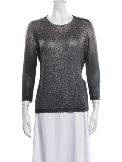 Pre-owned Avant Toi Linen Graphic Print Sweater In Grey