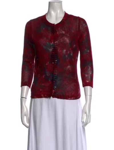 Pre-owned Avant Toi Linen Printed Sweater In Red