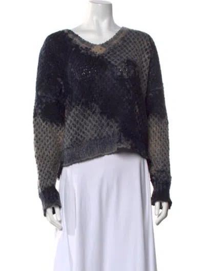 Pre-owned Avant Toi Merino Wool Patterned Sweater In Grey