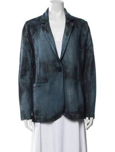 Pre-owned Avant Toi Merino Wool Printed Blazer W/ Tags In Blue
