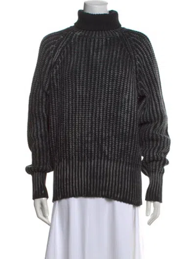 Pre-owned Avant Toi Merino Wool Striped Sweater In Black
