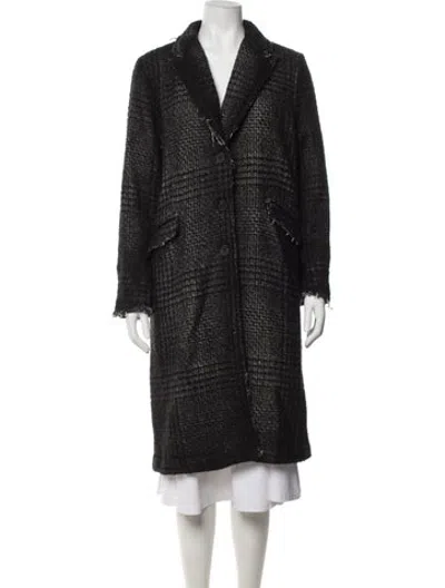 Pre-owned Avant Toi Wool Tweed Pattern Coat In Black