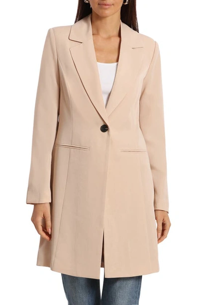 Avec Les Filles One-button Longline Coat In Oat