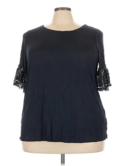 Pre-owned Avenue 3/4 Sleeve T-shirt In Blue