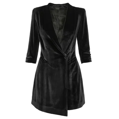 Avenue No.29 Black Asymmetric Velvet Blazer Dress