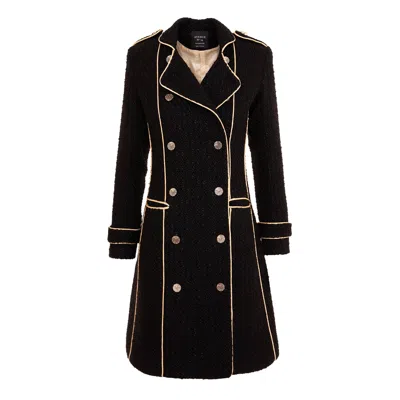 Avenue No.29 Black Double Breasted Military Coat