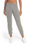 Aviator Nation 5 Stripe Sweatpants In Heather Grey