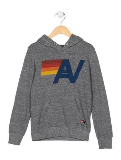 Pre-owned Aviator Nation Kids' Boys Branded Pattern Printed Sweatshirt In Grey