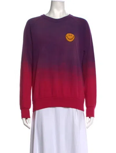Pre-owned Aviator Nation Graphic Print Crew Neck Sweatshirt In Purple