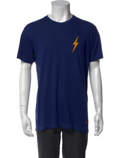 Pre-owned Aviator Nation Graphic Print Crew Neck T-shirt In Blue
