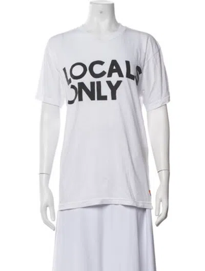 Pre-owned Aviator Nation Graphic Print Crew Neck T-shirt In White