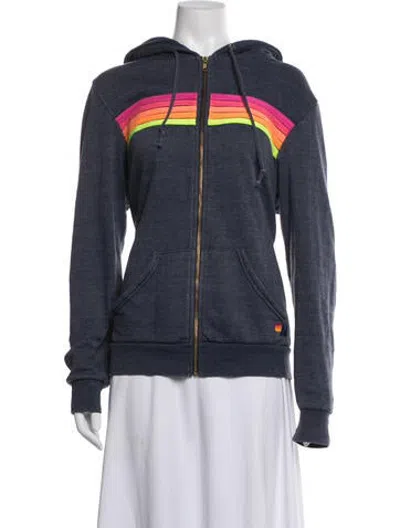 Pre-owned Aviator Nation Graphic Print Jacket In Blue