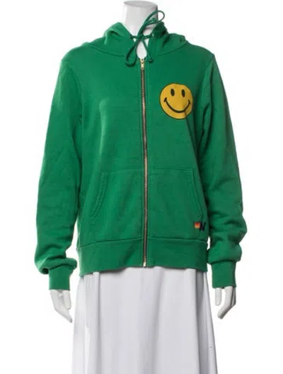 Pre-owned Aviator Nation Graphic Print Jacket In Green