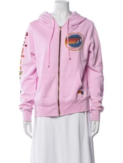 Pre-owned Aviator Nation Graphic Print Jacket In Pink