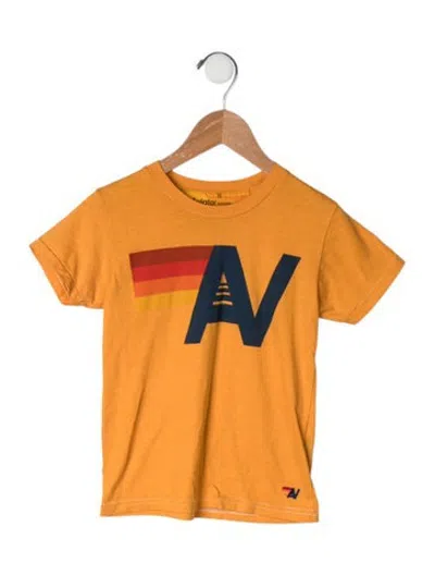 Pre-owned Aviator Nation Kids' Graphic Print T-shirt In Yellow