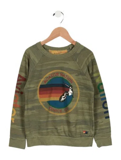 Pre-owned Aviator Nation Kids Boys Casual Sweatshirt In Green