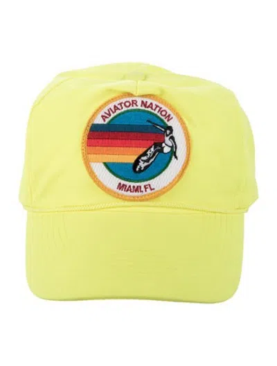 Pre-owned Aviator Nation Nylon Trucker Hat In Yellow