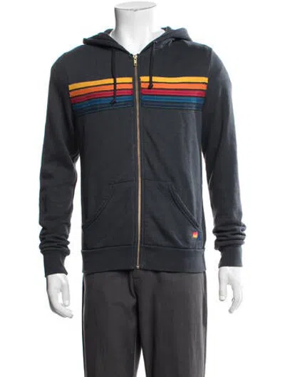 Pre-owned Aviator Nation Striped Jacket In Blue