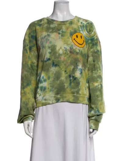 Pre-owned Aviator Nation Tie-dye Print Jacket In Green