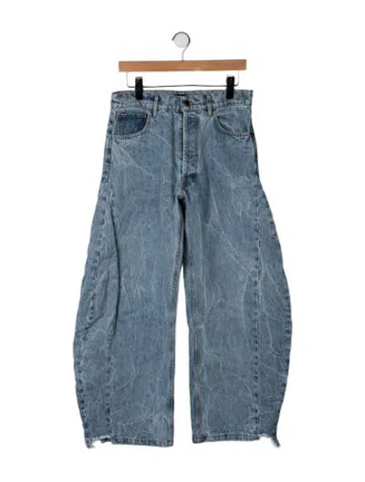 Pre-owned A.w.a.k.e. High-rise Wide Leg Jeans In Blue