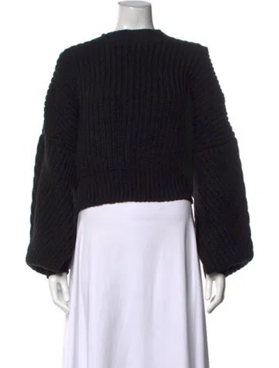Pre-owned A.w.a.k.e. Merino Wool Crew Neck Sweater In Black