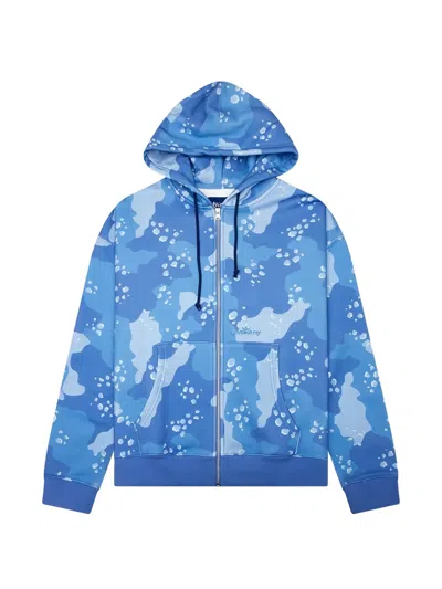 Awake Ny Camo Crown Logo-embroidered Hoodie In Blue