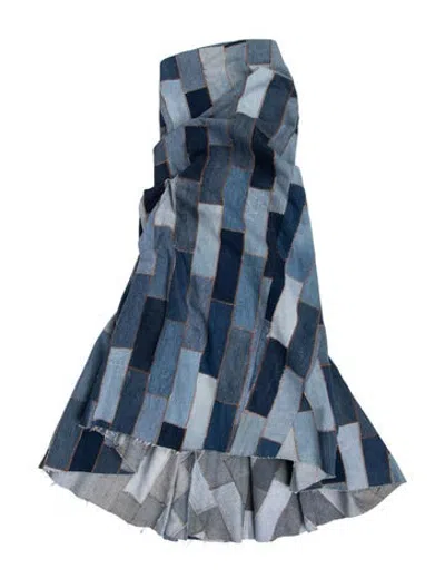 Pre-owned A.w.a.k.e. Patterned Midi Length Dress W/ Tags In Blue