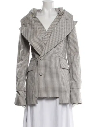 Pre-owned A.w.a.k.e. Plaid Print Blazer In Multicolor