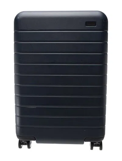 Pre-owned Away Plastic Rolling Suitcase In Blue