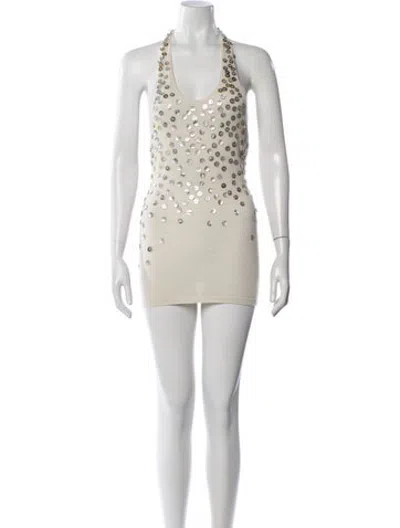 Pre-owned Aya Muse Cashmere Mini Dress In Neutrals