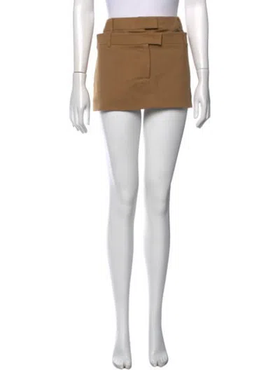 Pre-owned Aya Muse Pleated Accents Mini Skirt In Clear/neutrals