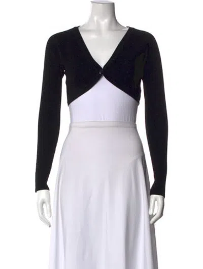 Pre-owned Aya Muse V-neck Sweater In Black