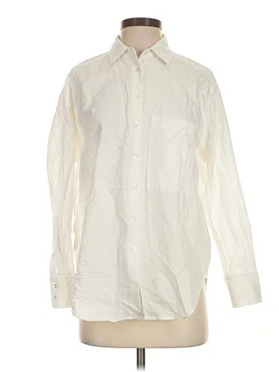 Pre-owned Ayr Long Sleeve Button Down Shirt In Ivory