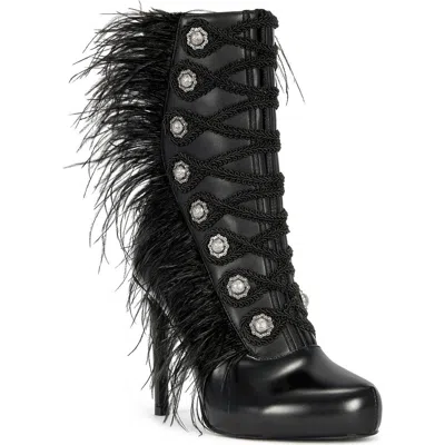 Azalea Wang Banshee Faux Leather Bootie In Black