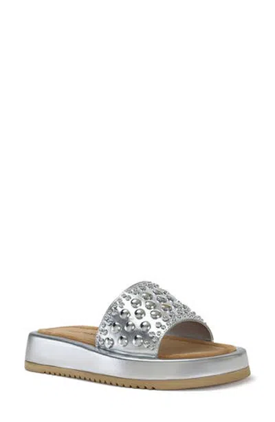 Azalea Wang Espinosa Platform Slide Sandal In Animal Print