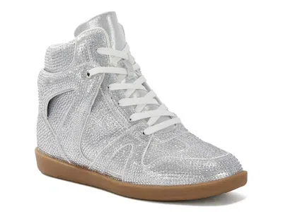 Azalea Wang Kiara Hightop Wedge Sneaker In White