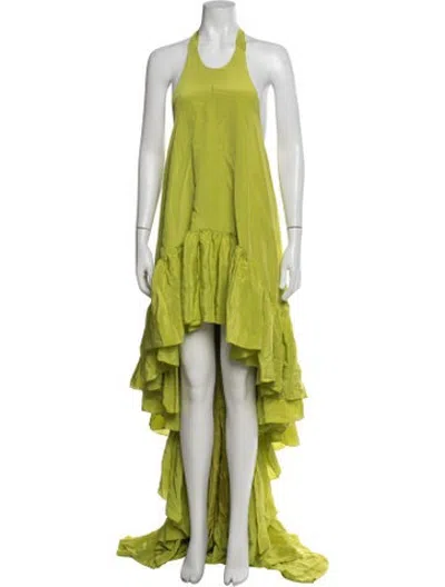 Pre-owned Azeeza Silk Long Dress W/ Tags In Green