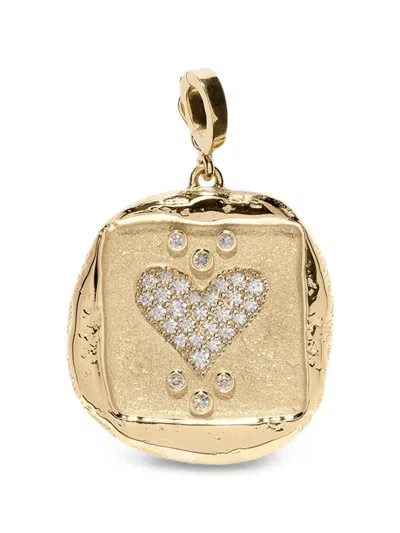 Azlee Amour Diamond Coin Pendant In Gold